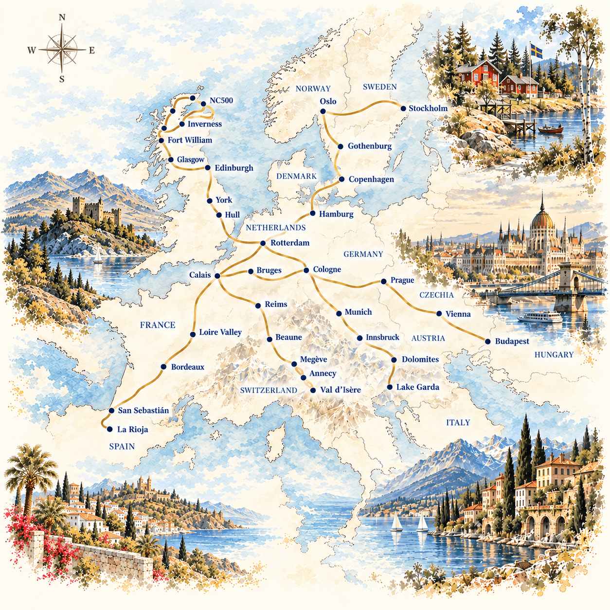 The routes